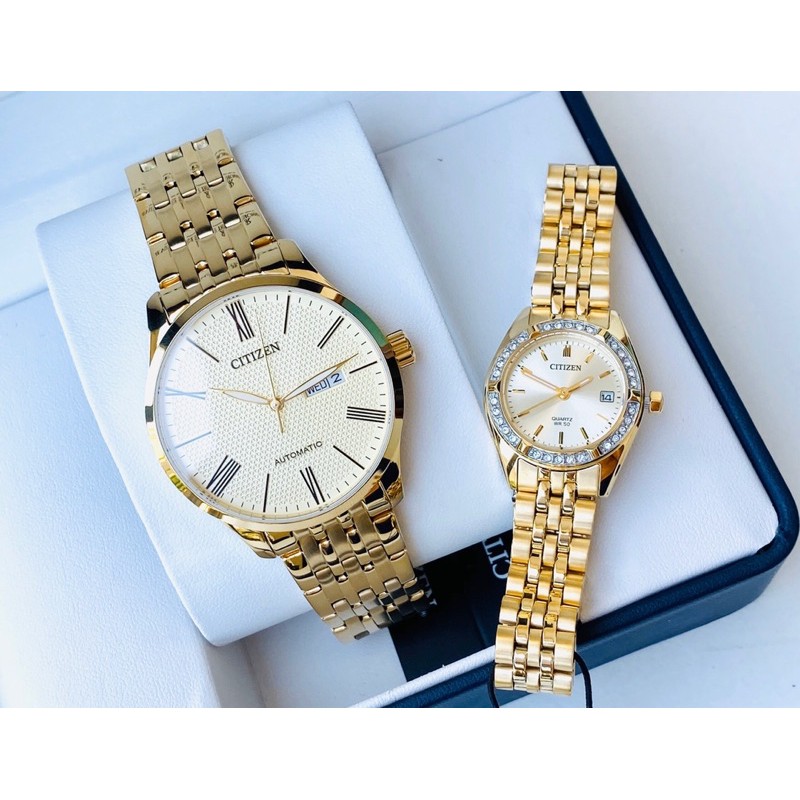 Đồng hồ đôi dây thép Citizen NH8352-53P Và EU6062-50P