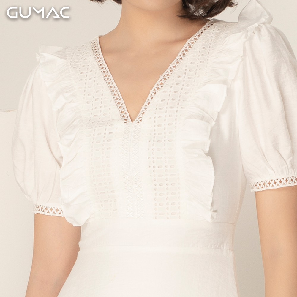 [Mã MABR07062 giảm 8% tối đa 50K đơn từ 249K] Đầm Boho cổ V đăng ten GUMAC DA988 | BigBuy360 - bigbuy360.vn