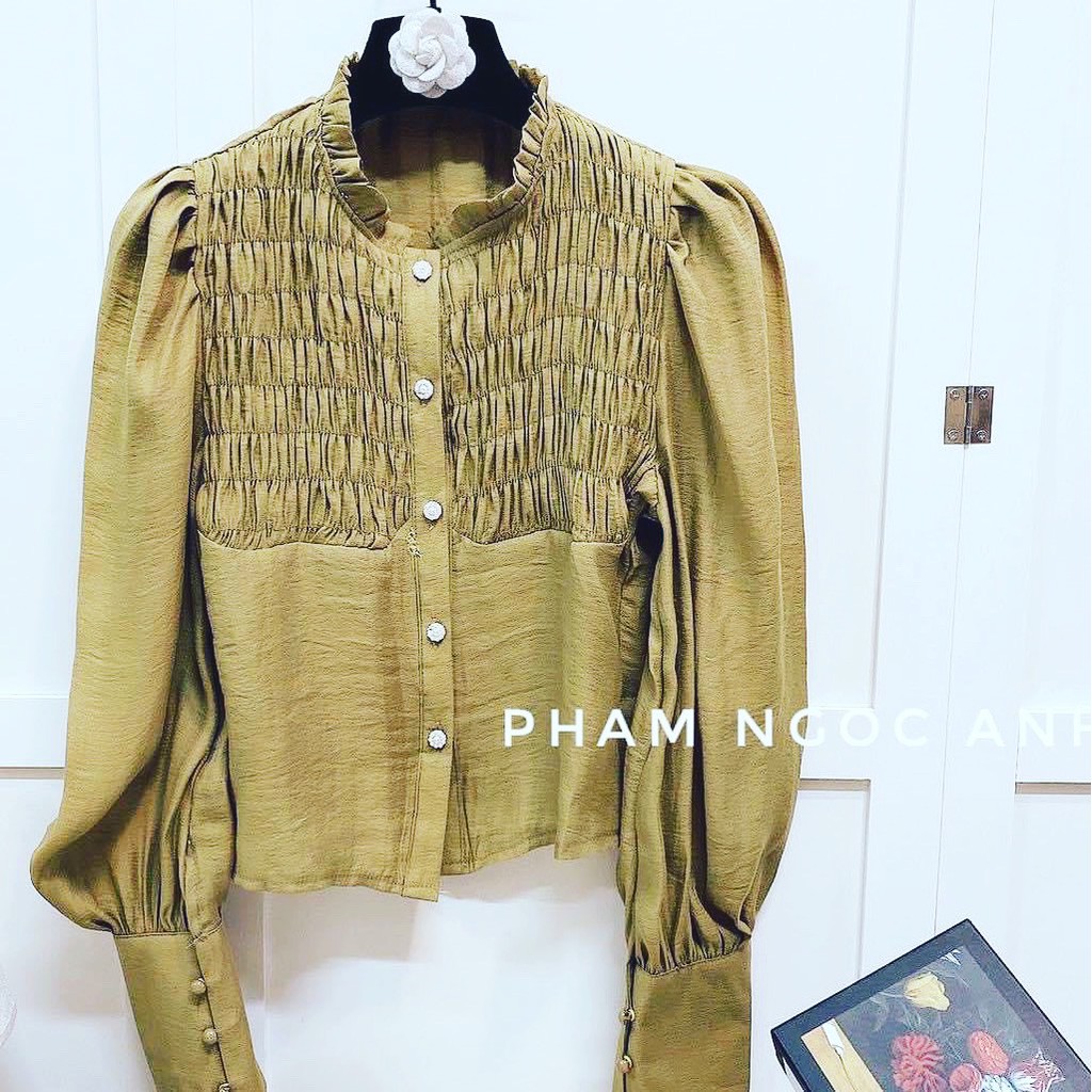 [ 𝐅𝐑𝐄𝐄 𝐒𝐇𝐈𝐏 ] Áo Vàng Nhẹ Cổ Bèo Sang Chảnh Dễ Mix phối ti tỉ đồ Chất lụa tằm qc cao cấp siêu mềm đẹp mát