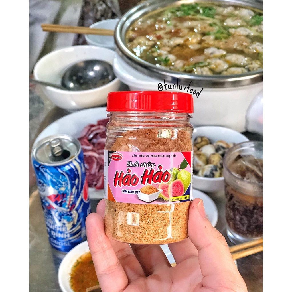 Muối chấm Hảo Hảo tôm chua cay (Acecook 120gr) dùng ăn trái cây, hải sản,..