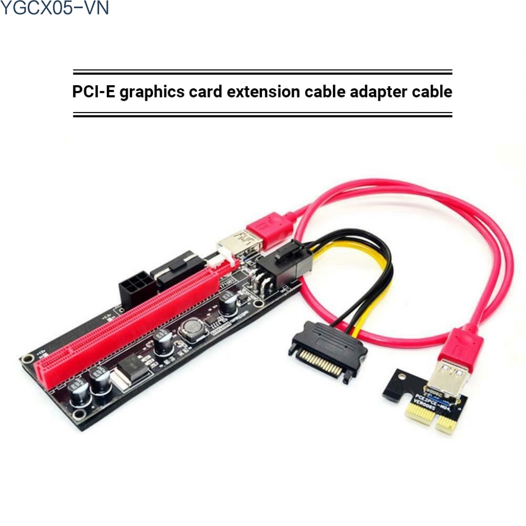 Thẻ Mở Rộng Ver009S Pci-E 6pin Pcie 1x Sang 16x Kèm Cáp Usb 3.0 Cho Btc Mining Miner | BigBuy360 - bigbuy360.vn