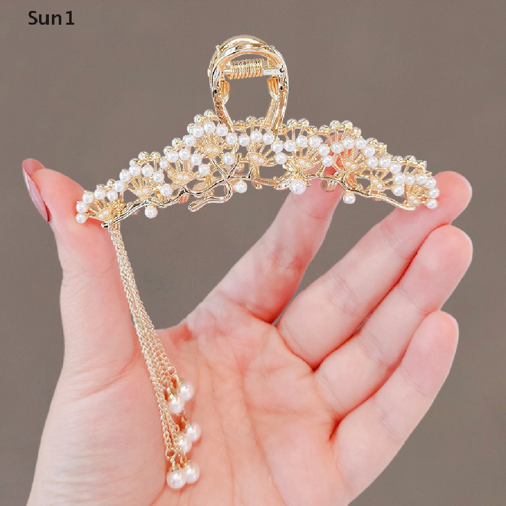 Sun1 &gt; Kẹp Tóc Tua Rua Đính Đá Ngọc Trai / Sao Biển / Cá Mập