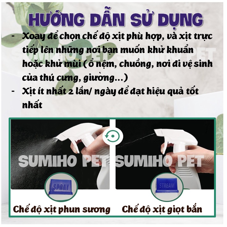 Chai xịt khử mùi chuồng trại và chỗ ở cho thú cưng Borammy (Chai 500ml)