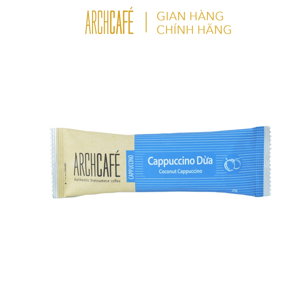 [Mã BMBAU50 giảm 7% đơn 99K] Combo 2 Cappuccino Dừa - Cà phê hòa tan Archcafe (Hộp 12 gói x 20g)