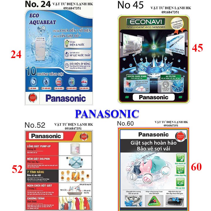 TEM DECAN DÁN MÁY GIẶT dùng băng dính 2 mặt - Các hãng Panasonic Sanyo Aqua Toshiba Samsung GREE Sharp Hitachi LG