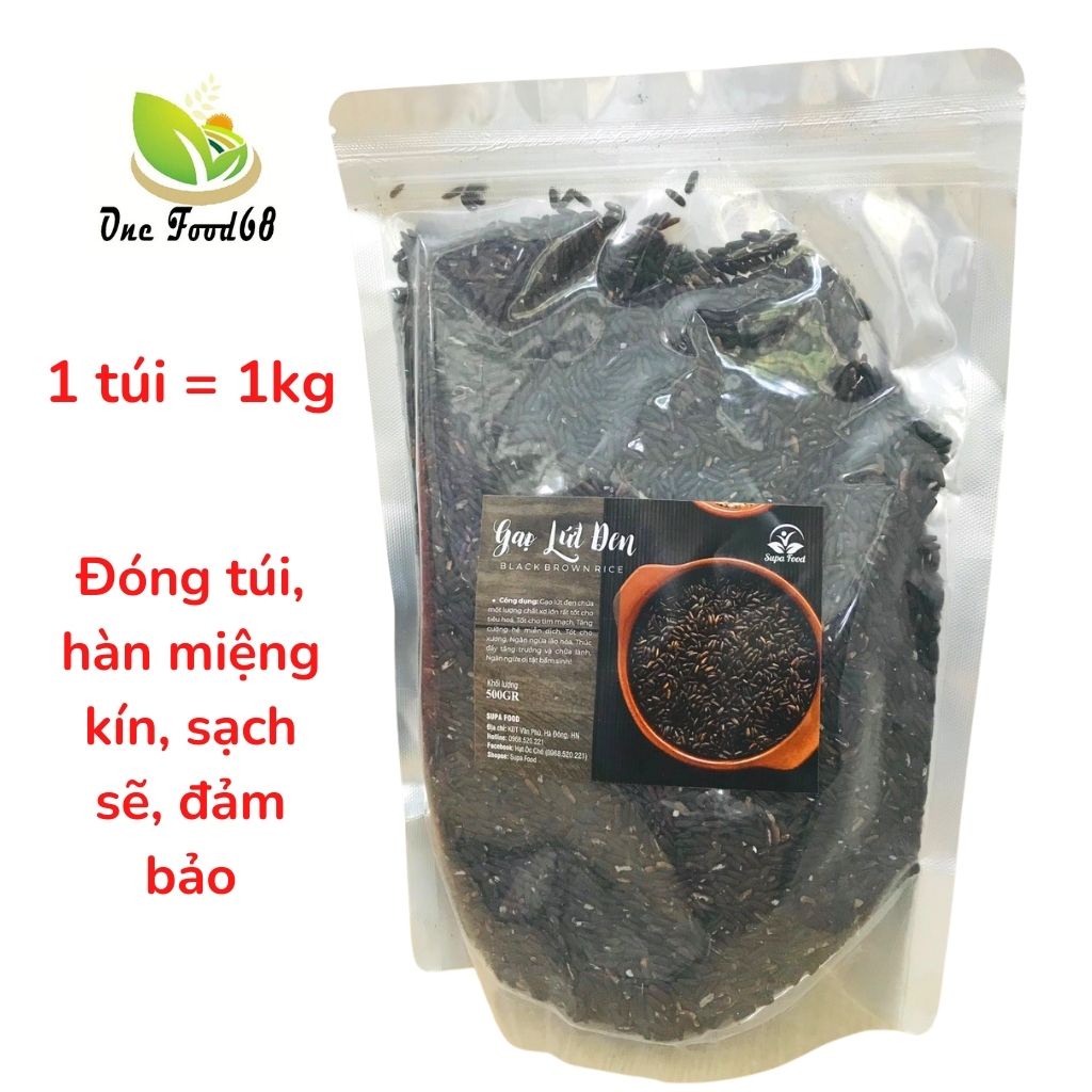 Gạo Lứt Đen Dẻo Điện Biên - GẠO LỨT TÍM THAN Thơm Ngon Giàu Dinh Dưỡng 1kg - OneFood68