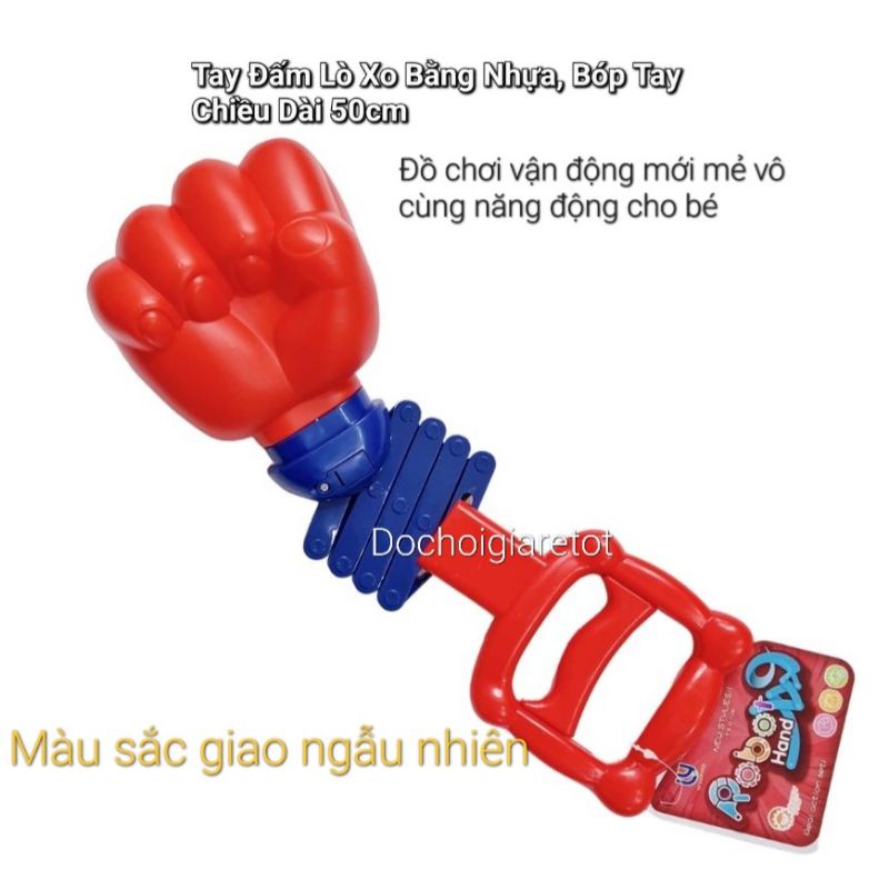 Đồ chơi tay đấm robot lò xo dùng cơ tay bóp
