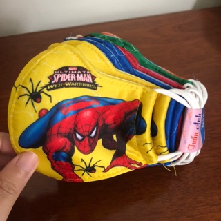 Khẩu trang vải em bé cao cấp spider men từ 3-7 tuổi