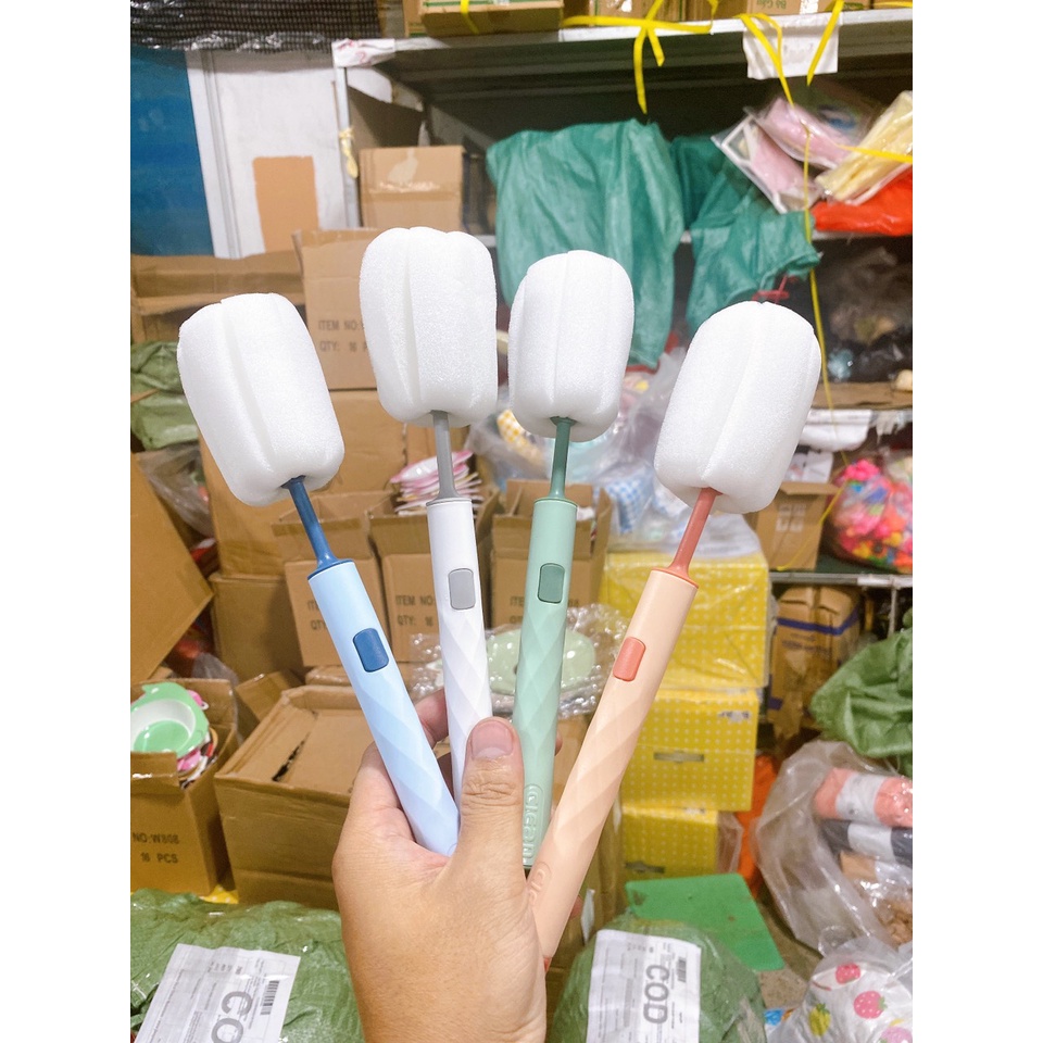 Cọ bình sữa bằng Mút Xốp - đầu mút có thể thay thế