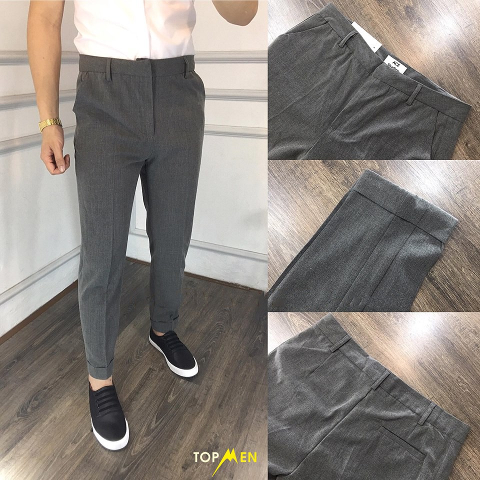 Quần âu lỡ xám đậm