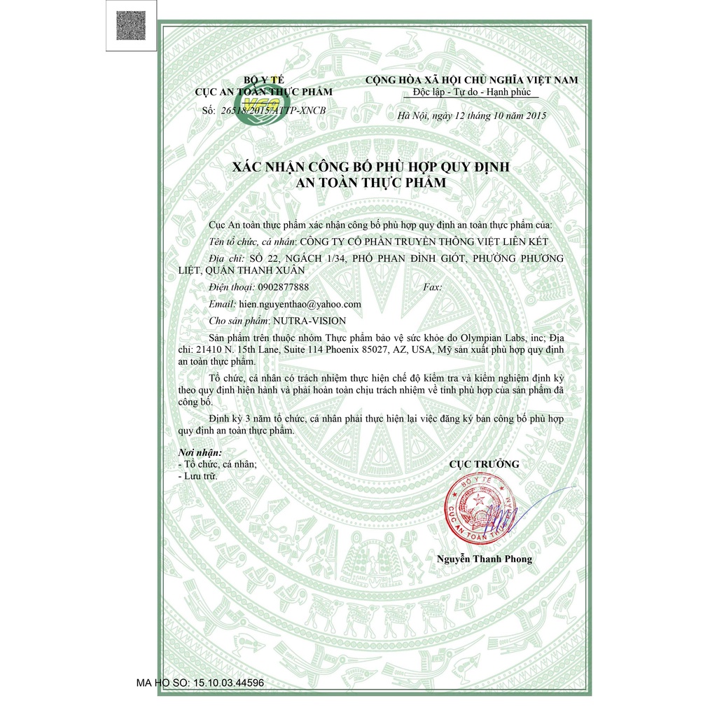 Viên uống bổ mắt Olympian Labs Nutra Vision lọ 30 viên - NT114