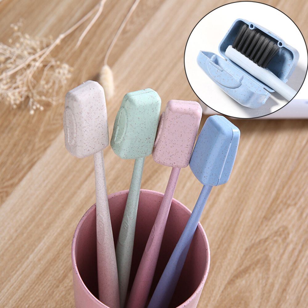 Set 4/ 8 nắp đậy đầu bàn chải đánh răng chống bụi màu sắc ngẫu nhiên dùng khi đi cắm trại/ phòng tắm tại nhà
