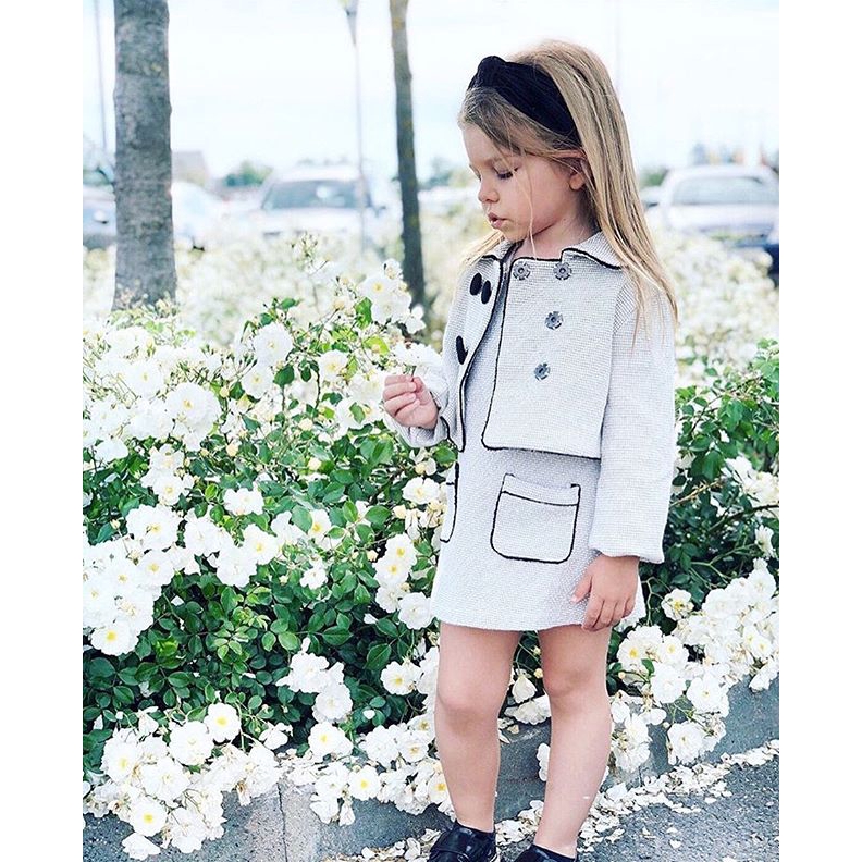 ☞❀❤♕GOAToddler Baby Girls Fashion Skirt Suit Long Sleeve Lapel Neck Blazer Jacket + Sleeveless Round Neck Pullover Loose