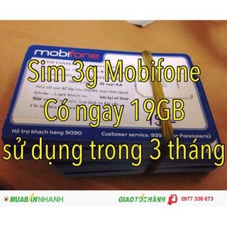 SIM 3G 19GB SÀI 3 THÁNG