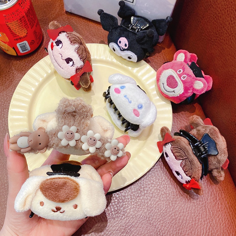 Kẹp tóc hình chú chó hoạt hình nhồI bông phong cách hàn quốc đáng yêu