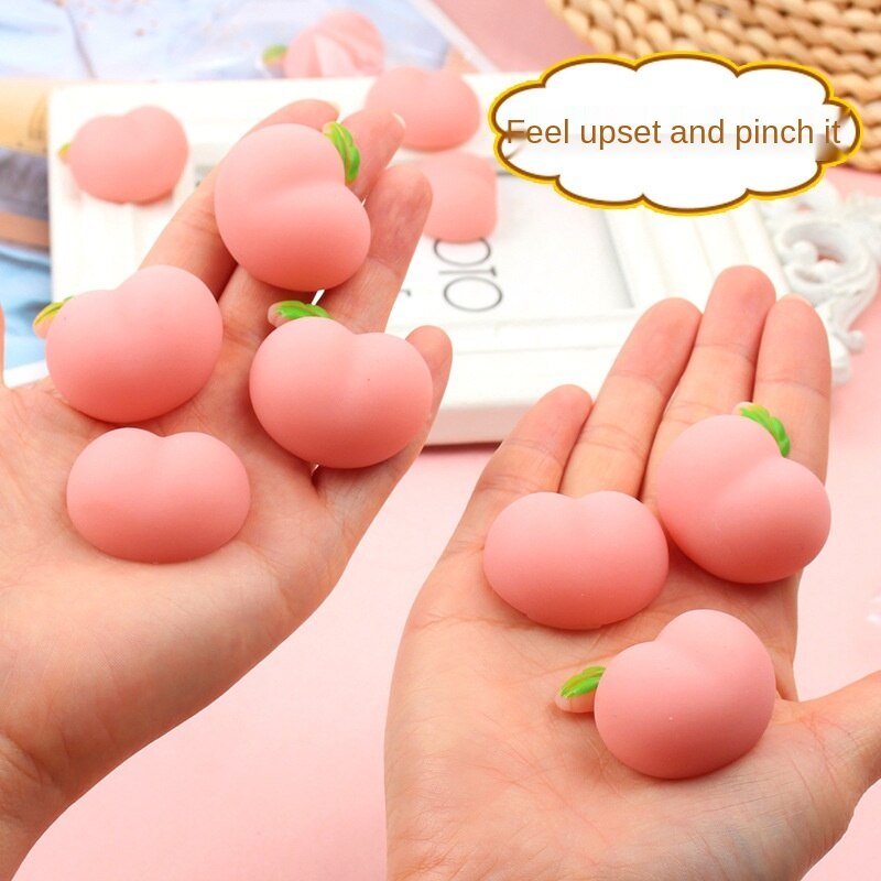 (Bán Buôn Sỉ) Đồ chơi nắn bóp giảm căng thẳng hình quả đào dễ thương