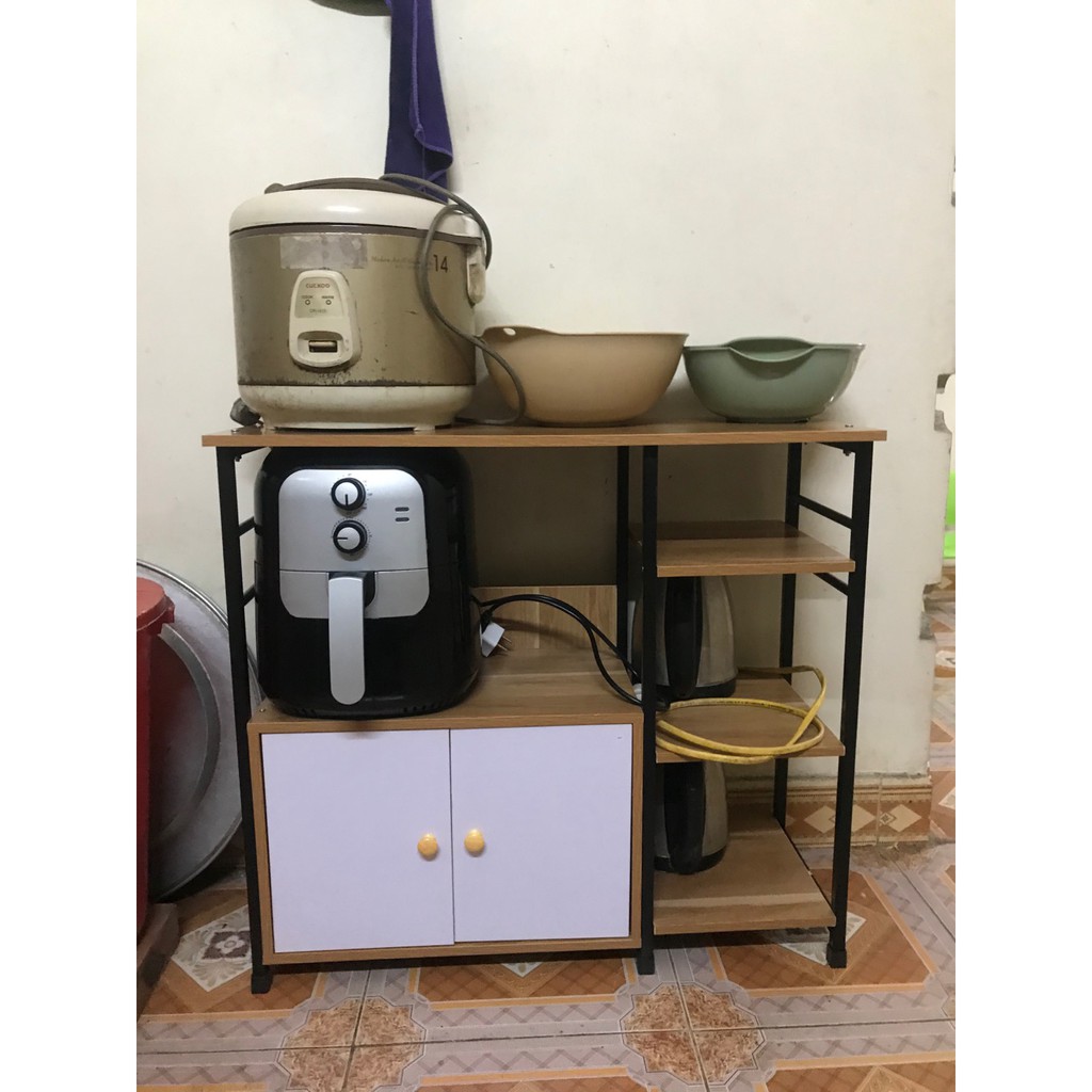 Kệ Lò Vi Sóng 4 Tầng Gỗ MDF Chất Lượng Cao Khung Sắt Sơn Tĩnh Điện | BigBuy360 - bigbuy360.vn