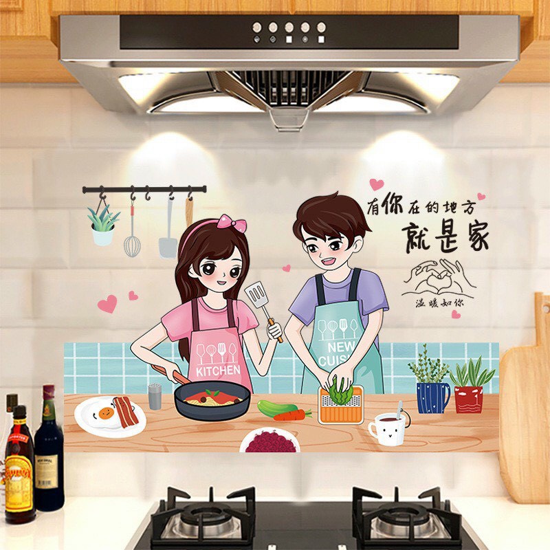 Giấy Dán Tường Bếp Cách Nhiệt Chống Dầu Mỡ, Chịu Nhiệt - Decal Dán Bếp 3D Họa Tiết (90x60cm) | BigBuy360 - bigbuy360.vn