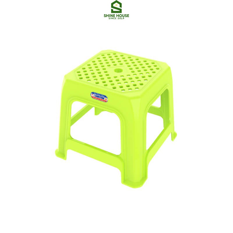 Ghế Nhựa Lùn Mặt Lưới Trà Chanh Duy Tân Đế Cao Su Chống Trượt Kích Thước 29.5 x 29.5 x 25.6 cm