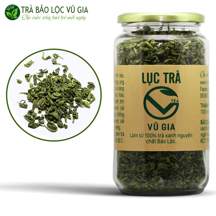 Lục Trà Nguyên Chất Bảo Lộc Vũ Gia (200gr/hũ) - Hỗ trợ tim mạch , giảm cân , tiêu hóa tốt - Có giấy kiểm nghiệm y tế