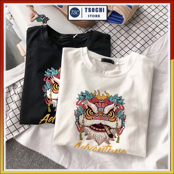 Áo thun nam tay ngắn, áo phông nam cao cấp chất cotton thoáng mát in hình Kì Lân CZ628