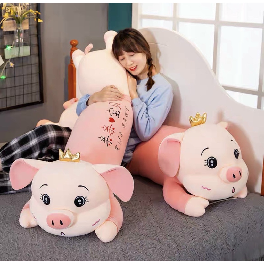 Gấu Bông Heo Vương Miện , Heo Tai To Gối Ôm Heo Đủ Sai 1M1-1M3-1M5