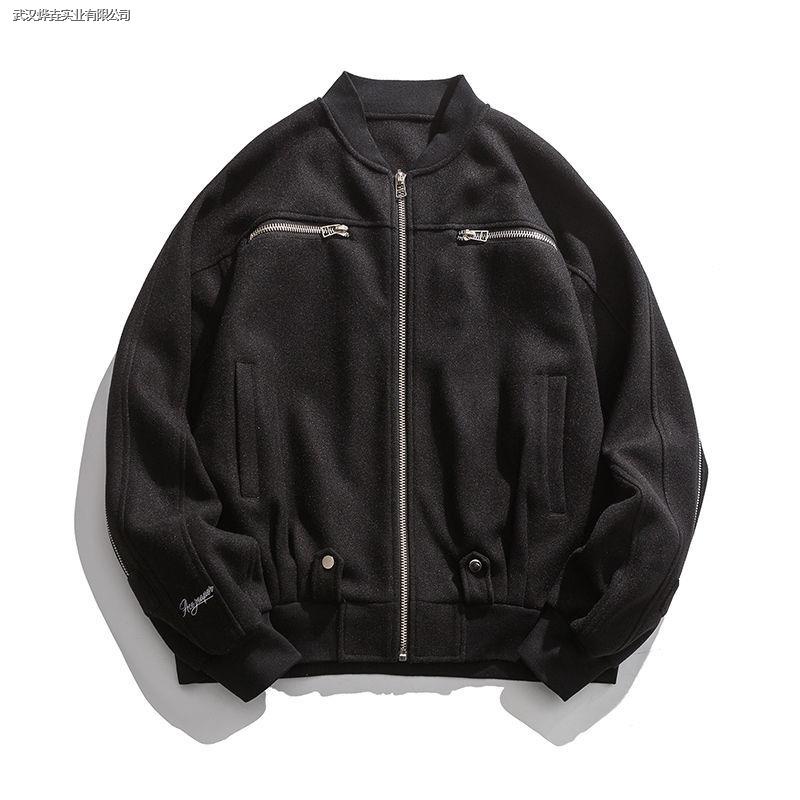 Áo khoác bóng chày phối khóa kéo phong cách retro cho nam