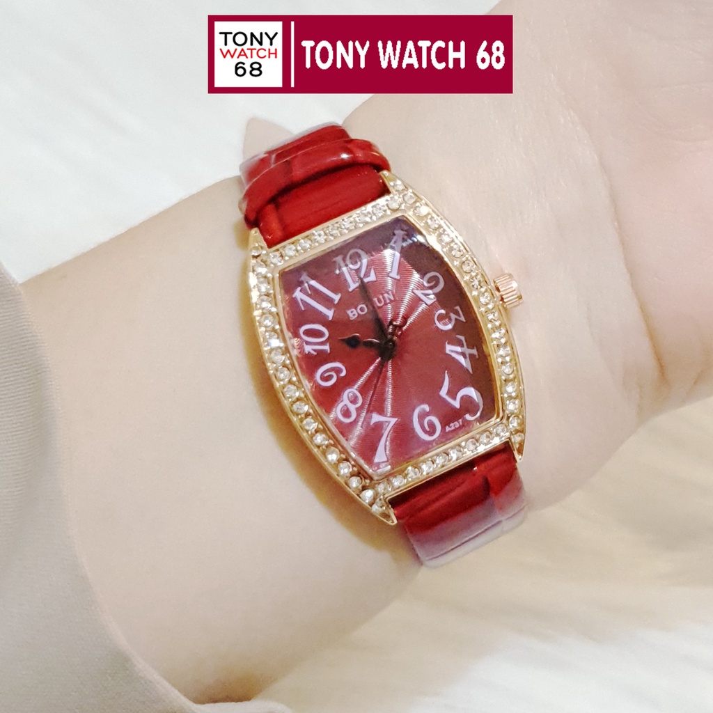 Đồng hồ nữ Bolun bầu dục viền đá chính hãng siêu đẹp chống nước Tony Watch 68