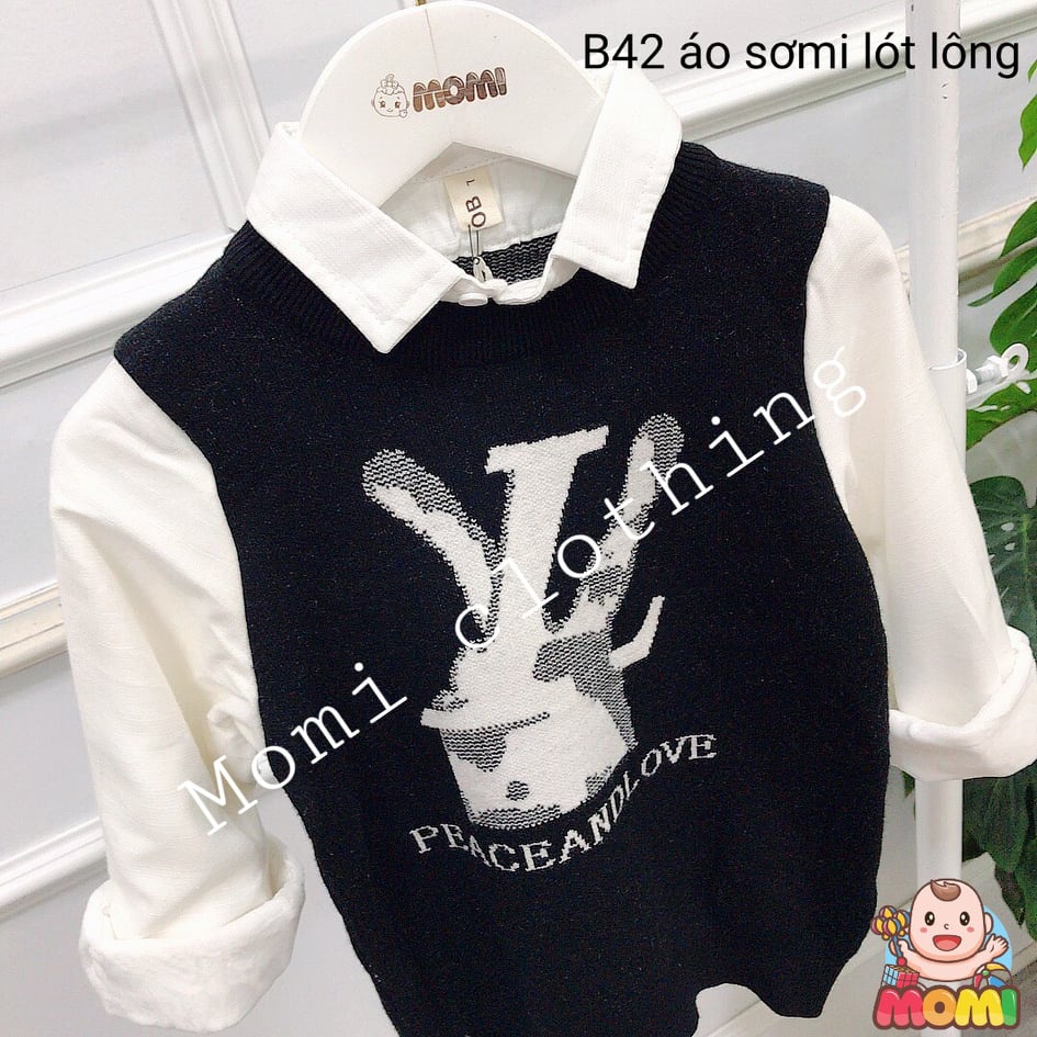 Áo sơ mi len lót lông dành cho bé trai - B42 - CAM KẾT HÀNG QUẢNG CHÂU CHẤT LƯỢNG CAO