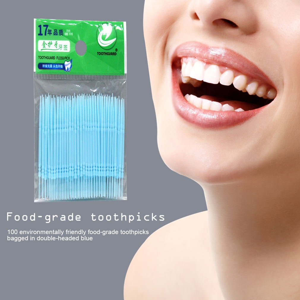 Chỉ nha khoa hai đầu dùng một lần dạng tăm vệ sinh kẽ răng