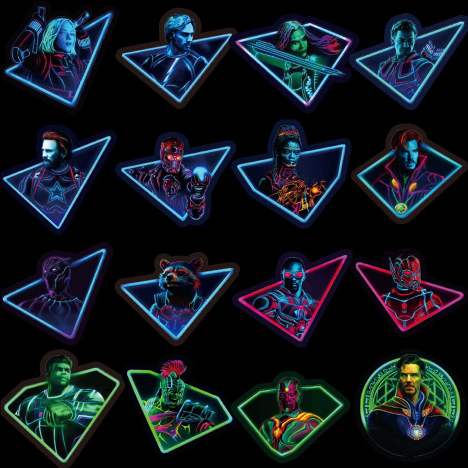 Set 100/50 miếng dán trang trí chống thấm nước hình các siêu anh hùng Marvel độc đáo