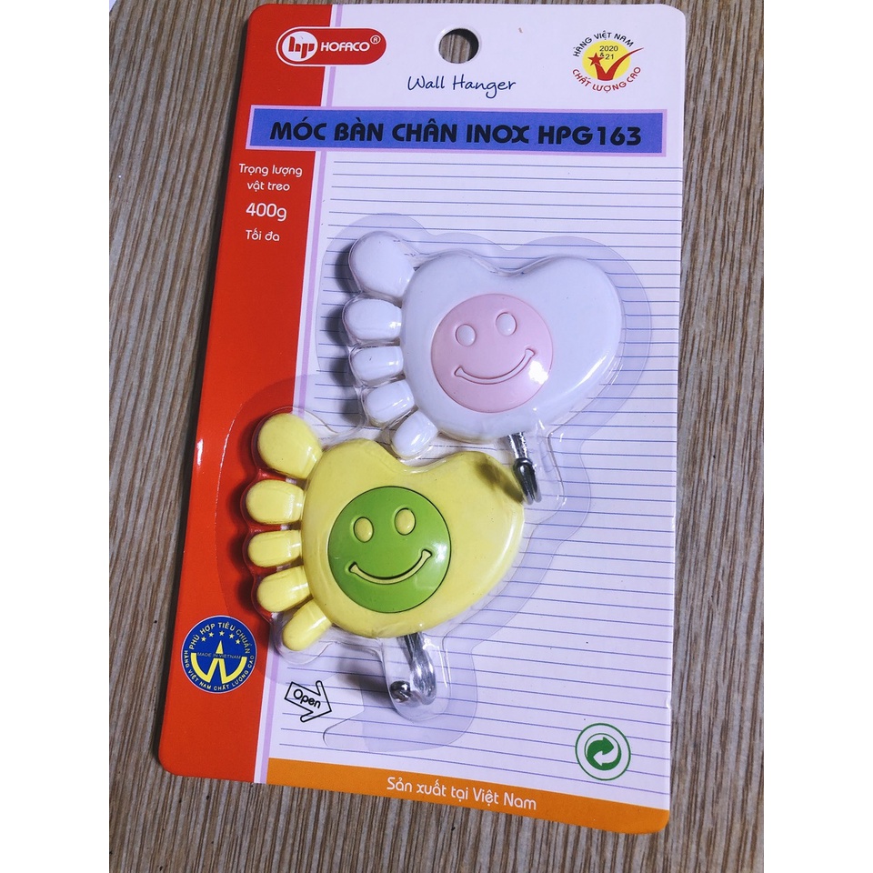 Móc dán tường bàn chân HAFACO HPG163 ( 1 sét 2 cái )