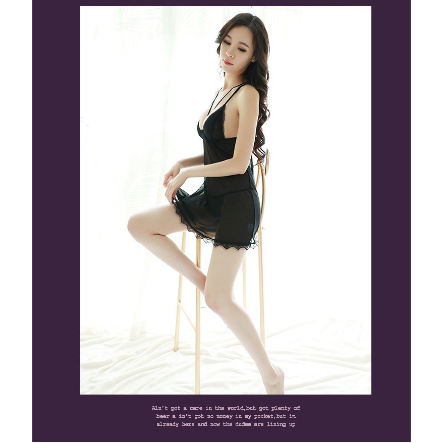 Váy ngủ 2 dây cổ V Sexy Gợi Cảm 1478