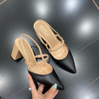 Sandal bít mũi gót vuông 7cm - X277