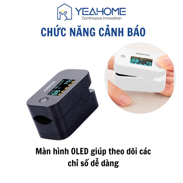 Máy đo nồng độ oxy máu và nhịp tim Jumper JPD-500G bảo hành 24 tháng - Yeahome Care