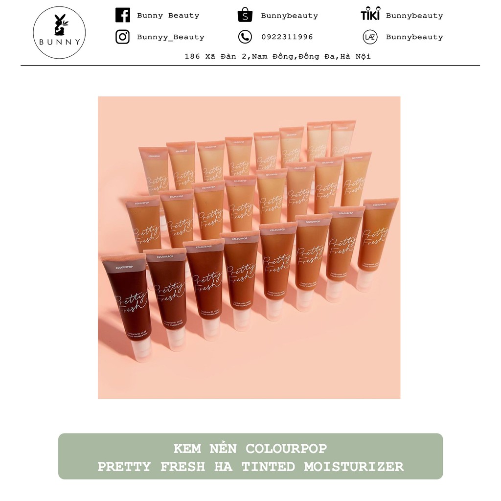 Kem nền Colourpop Pretty Fresh HA Tinted Moisturizer Foundation Bunny Beauty hàng đủ bill | BigBuy360 - bigbuy360.vn