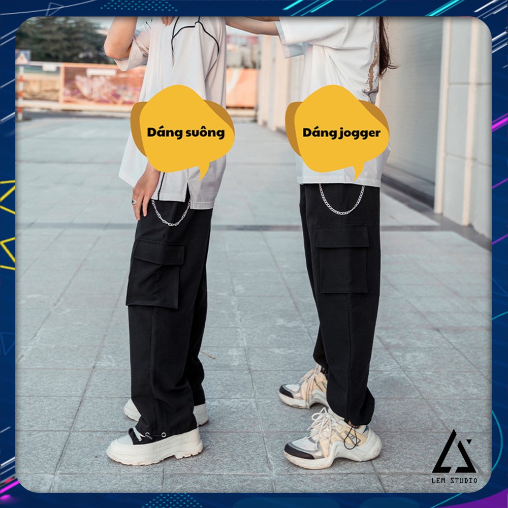 Quần Dài Túi Hộp Ống Rộng Kết Hợp Jogger Normal ( phiên bản không trượt nước)