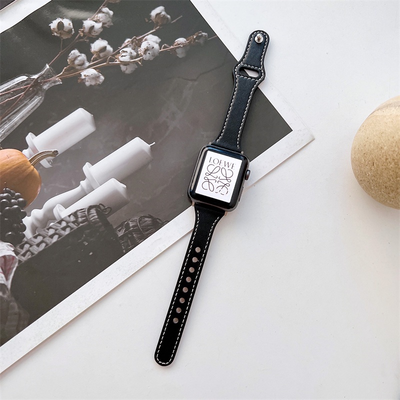 Dây Đeo Bằng Da Thay Thế Dành Cho Đồng Hồ Thông Minh Apple Watch 44Mm 42Mm 45Mm iwatch 38Mm 40Mm 41mm Apple Watch 3 4 5 6 SE 7