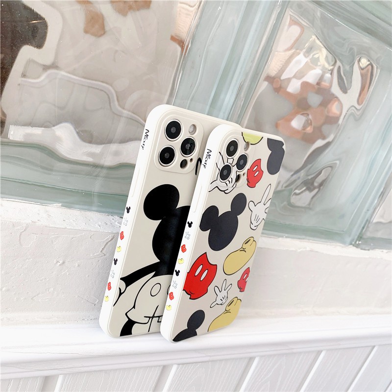 Ốp lưng iphone Chuột Mickey cạnh vuông in hình viền 5/6/6plus/6s/6splus/7/7plus/8/8plus/x/xs/11/12/pro/max/plus/promax