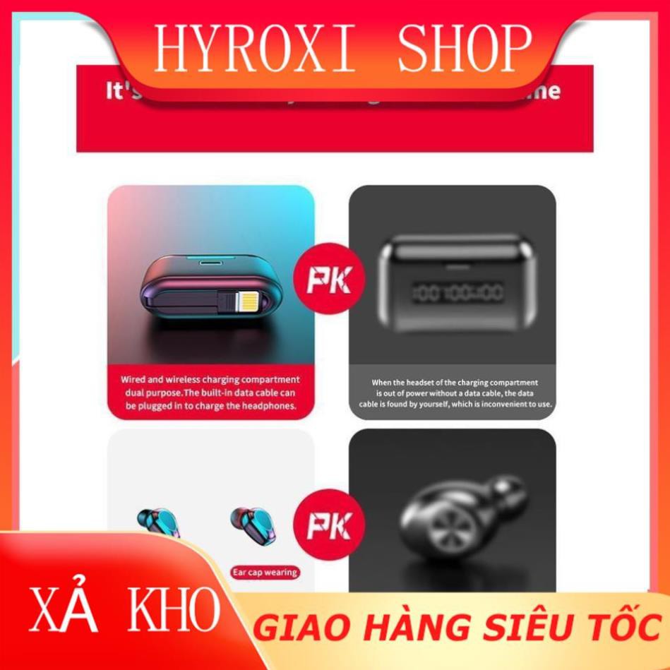 Tai nghe Bluetooth 5.1 True Wireless không dây TWS CSR nút cảm ứng kháng nước thể thao stereo V8S HYROXISHOP