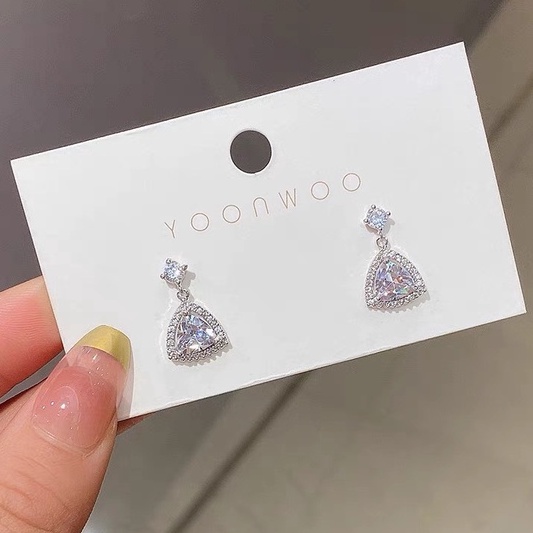 Khuyên Tai Hoa Hồng Phối Màu Sang Trọng Kim Loại Phủ Tĩnh Điện