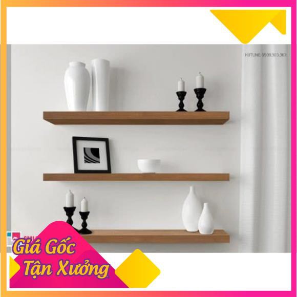 COMBO 3 thanh ngang kệ treo tường Rộng 40cm x sâu 15cm gỗ ( màu trắng, vàng, nâu, đen...)