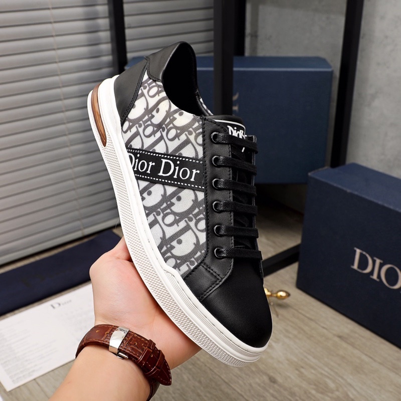 Giày thể thao nam hai cạnh in chữ thương hiệu Dior CD cao cấp