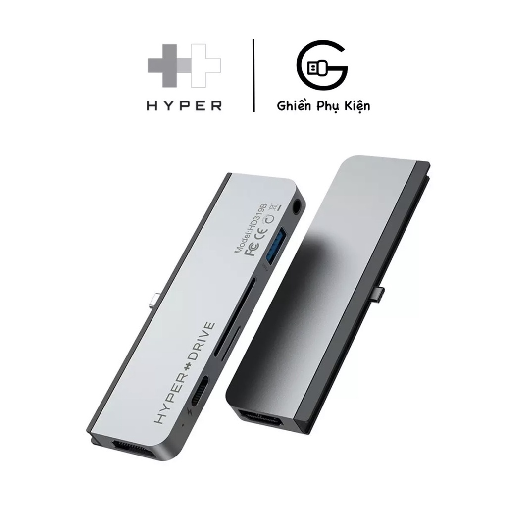 Cổng Chuyển HyperDrive 6 IN 1 HDMI 4K/60HZ USB-C HUB For iPad Pro &amp; Macbook/Laptop/Smartphone - HD319B