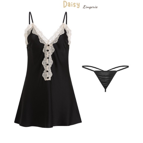 [Hỏa Tốc, Bảo Mật] Váy Ngủ Sexy Gợi Cảm Đầm Ngủ Lụa Phối Ren 2 Dây Quyến Rũ Big Size Cao Cấp - Mã VN017
