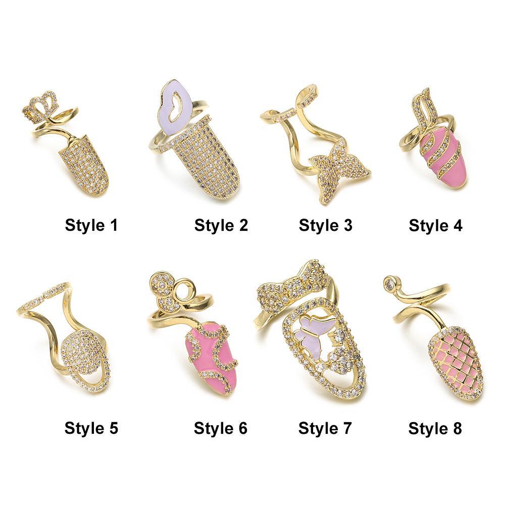 Nhẫn Đeo Ngón Tay Thời Trang Cá Tính|Vỏ Bọc Bảo Vệ Móng Tay Màu Sắc Thời Trang