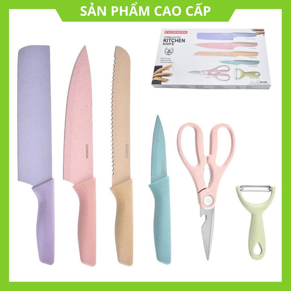 Bộ Dao Lúa Mạch - 6 Món Diệt Khuẩn, Tiện Lợi