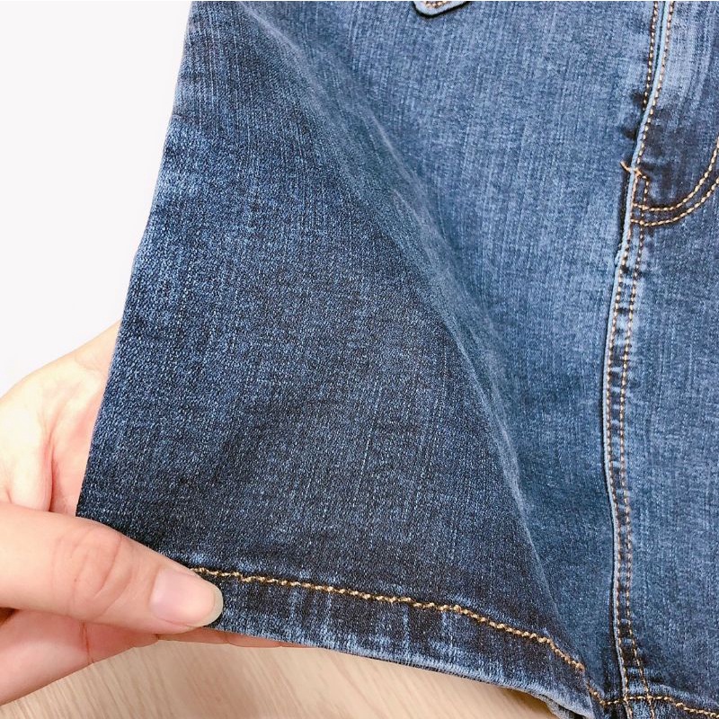 chân váy jeans kèm thắt lưng cao cấp