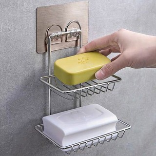 KỆ INOX 2 TẦNG ĐỂ XÀ BÔNG - KỆ NHÀ TẮM - KỆ ĐỰNG ĐỒ NHÀ TẮM