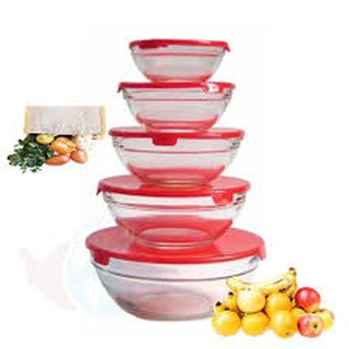  BỘ 5 THỐ THỦY TINH CÓ NẮP ĐẬY